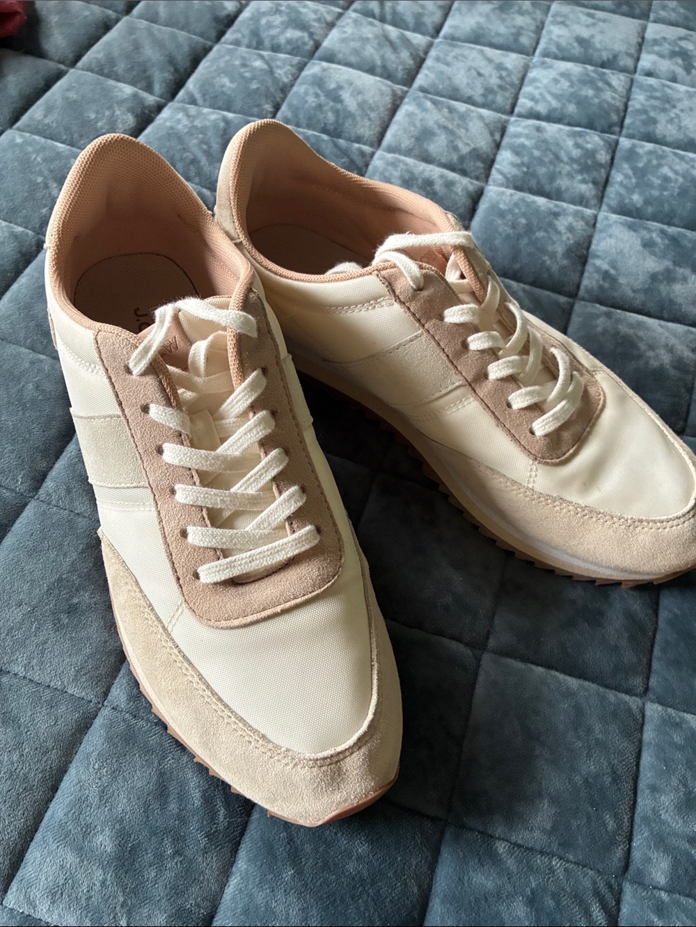 J. Crew Blush and Cream Low-Top Sneakers